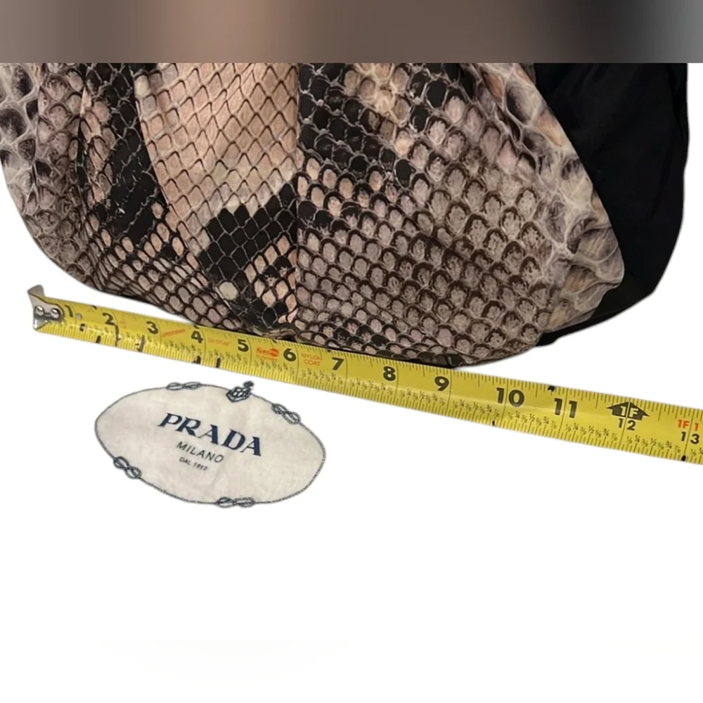 PRADA Python Print Nylon Crossbody Handbag - Picture 14 of 16